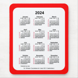 2024 Red 52 Weeks ISO Calendar av Janz Two Tone Musmatta