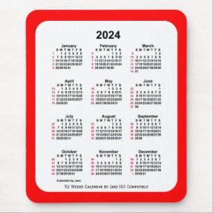 2024 Red 52 Weeks ISO Calendar av Janz Two Tone Musmatta