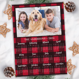 2024 Red Buffalo Play Family Hund Foto Calendar Julkort