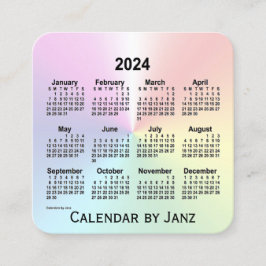 2024 Regnbåge Shimmer Calendar av Janz Fyrkantigt Visitkort