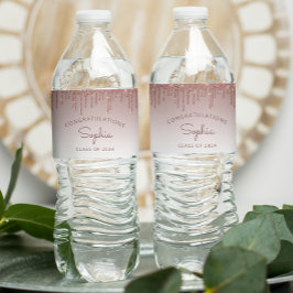 2024 Ro Glitter Drip Studentfest Vattenflaskor Etikett