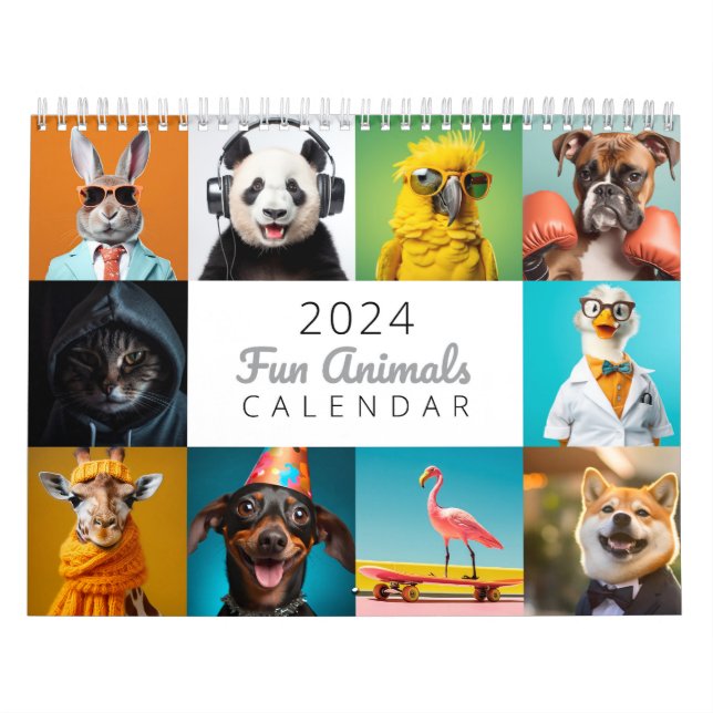 2024-Roligtens djurkalender Kalender (Omslag)