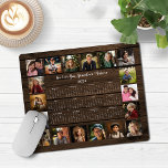 2024 Rustic Wood Multiple Photo Collage Calendar Musmatta<br><div class="desc">🌟2024 Rustic Wood Multiple Photo Collage Calendar Mouse Pad featuring a simple, minimalist year-at-a-glance calendar and 18 of your favorite photos. This is a simple black and white, but the colors are all customizable. Makes a great gift for grandparents, parents, aunts, uncles, godparents, and more! Please contact us at cedarandstring@gmail.com...</div>