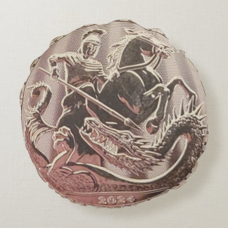 2024 Saint George Saming Dragmynningen Rund Kudde