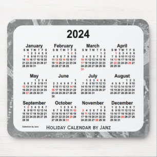 2024 Silver Art Calendar av Janz Mouse Pad Musmatta