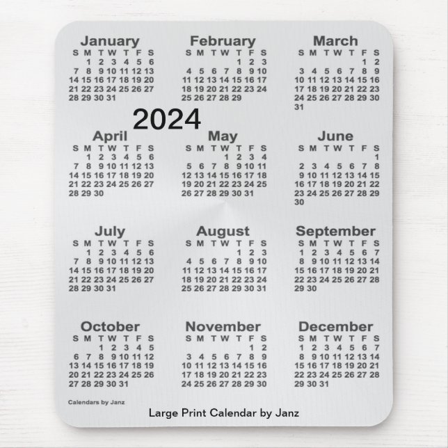 2024 Silver Stor tryckkalender av Janz Musmatta (Framsidan)