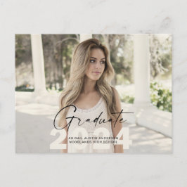 2024 Simple Grad Photo Vykort