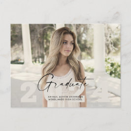 2024 Simple Grad Photo Vykort