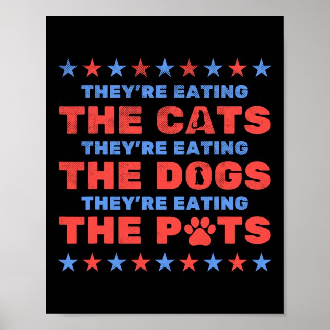 2024 ska de äta Hundar och katter. Poster (Framsidan)