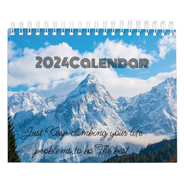 2024 snö bergsberg älskare kalender (Omslag)