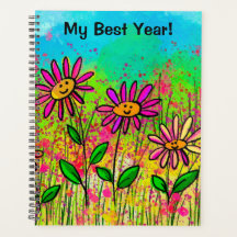 2024 Soft Cover Blommigt Spiral Planner