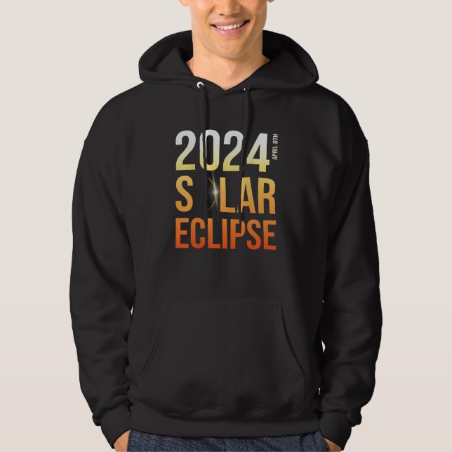 2024 Solar Eclipse America Totality Astronomy Apri Hoodie (Framsida)