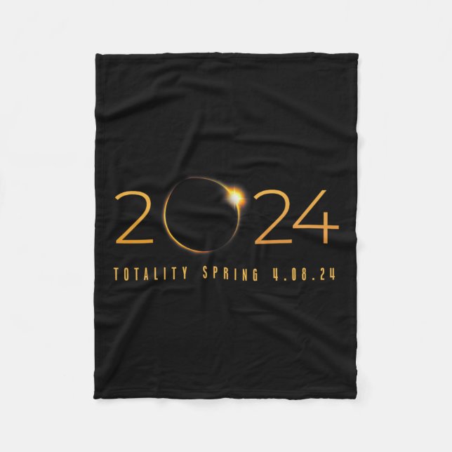 2024 Solar Eclipse American Totality Vår 4.08.2 Fleecefilt (Framsidan)
