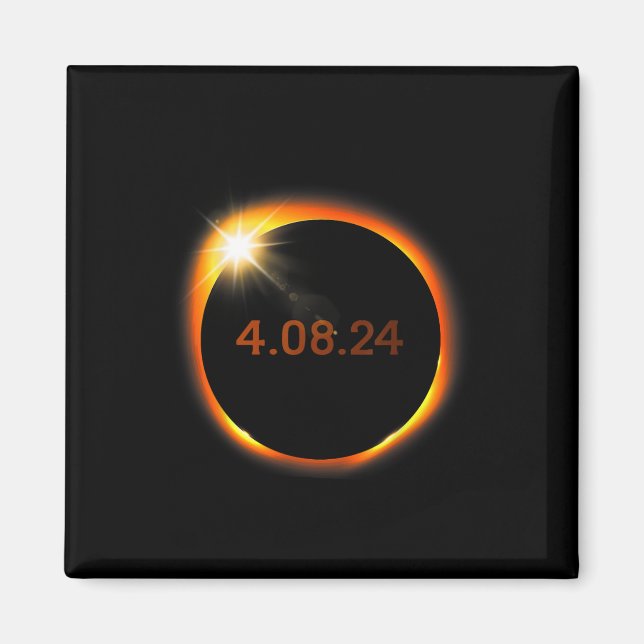 2024 Solar Eclipse American Totality Vår 4.08.2 Magnet (Framsidan)