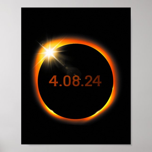 2024 Solar Eclipse American Totality Vår 4.08.2 Poster (Framsidan)