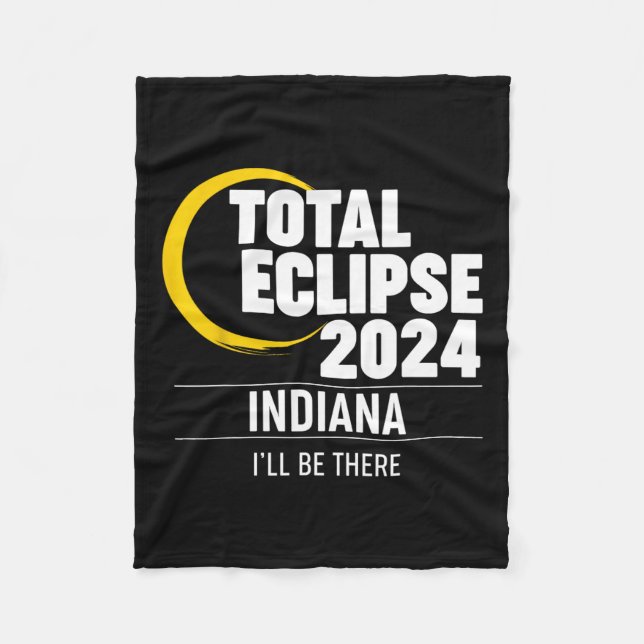2024 Solar Eclipse Indiana Fleecefilt (Framsidan)