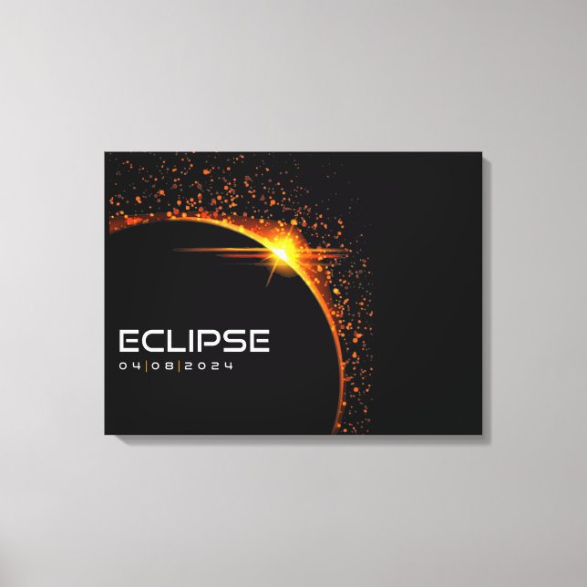 2024 Solar Eclipse Souvenir Keepsaké Canvastryck (Framsida)