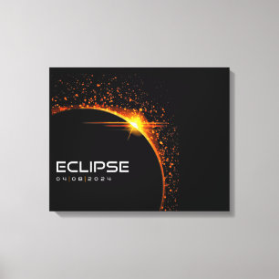 2024 Solar Eclipse Souvenir Keepsaké Canvastryck