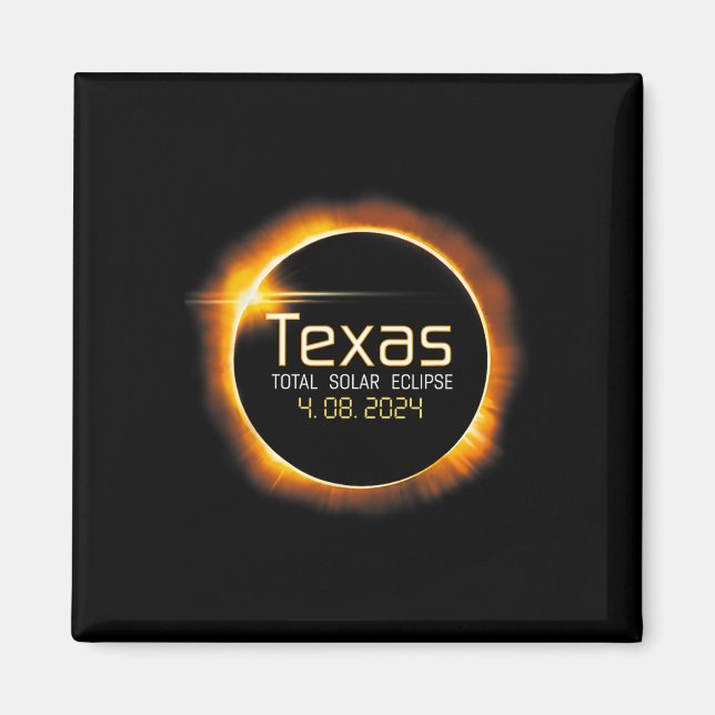 2024 Solar Eclipse Texas Usa Totality Magnet (Framsidan)