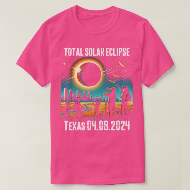 2024 Solar Eclipse Texas USA Totality T Shirt (Design framsida)