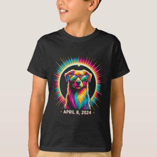 2024 Solärt Eclipse Hund med solfångarglas T Shirt