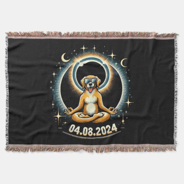 2024 Solförmörkelse Hund Filt (Framsidan)