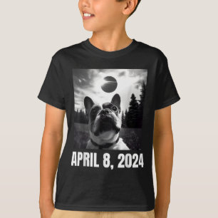 2024 Solförmörkelse Rolig Fransk Bulldog Selfie Mä T Shirt