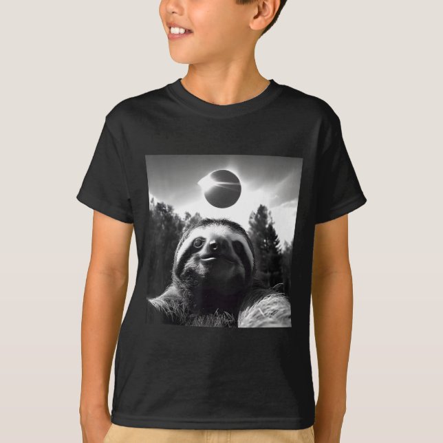 2024 Solförmörkelse Rolig Sengångare Selfie  T Shirt (Framsida)