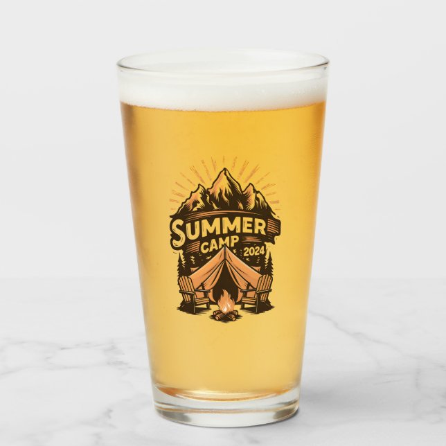 2024 sommarläger sommar camping semester matchande glaskopp (Framsida fylld)
