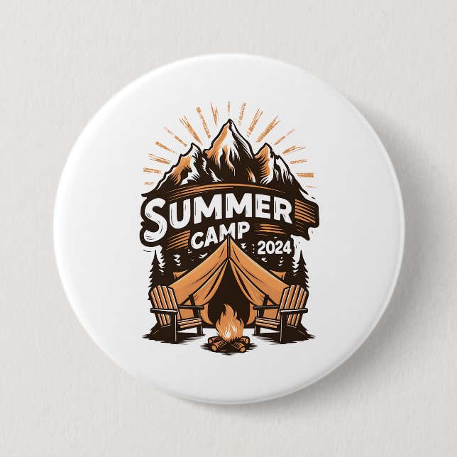 2024 sommarläger sommar camping semester matchande knapp (Framsida)