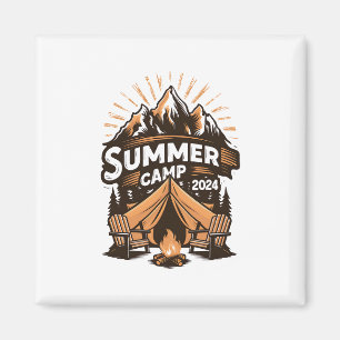 2024 sommarläger sommar camping semester matchande magnet