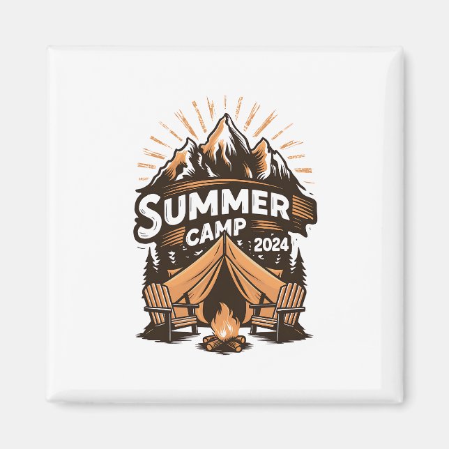 2024 sommarläger sommar camping semester matchande magnet (Framsidan)