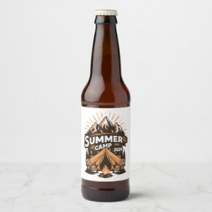 2024 sommarläger sommar camping semester matchande ölflaska etikett