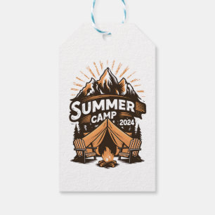 2024 sommarläger sommar camping semester matchande presentetikett