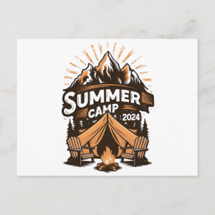 2024 sommarläger sommar camping semester matchande vykort