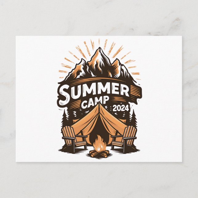 2024 sommarläger sommar camping semester matchande vykort (Framsida)