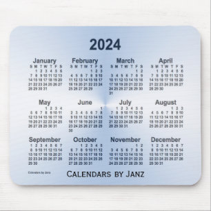 2024 Stålblå kalender av Janz Mouse Pad Musmatta