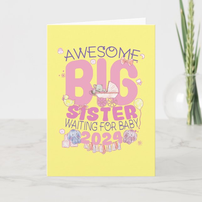 2024 Stor syster som väntar på nytt barn Kort (Framsida)