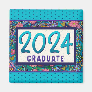 2024 Student Roligt Blommigt Modern Trendig Magnet