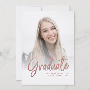 2024 Studenten Guld Script 2 Photos Grad Inbjudningar