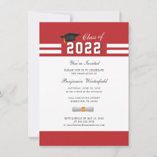 2024 Studenten Simple Grad Party Inbjudningar