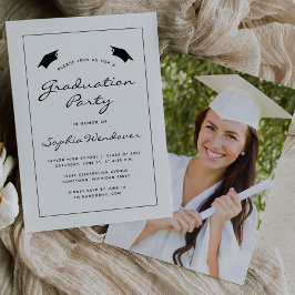 2024 Studentfesten Photo White Black Gräns Inbjudningar