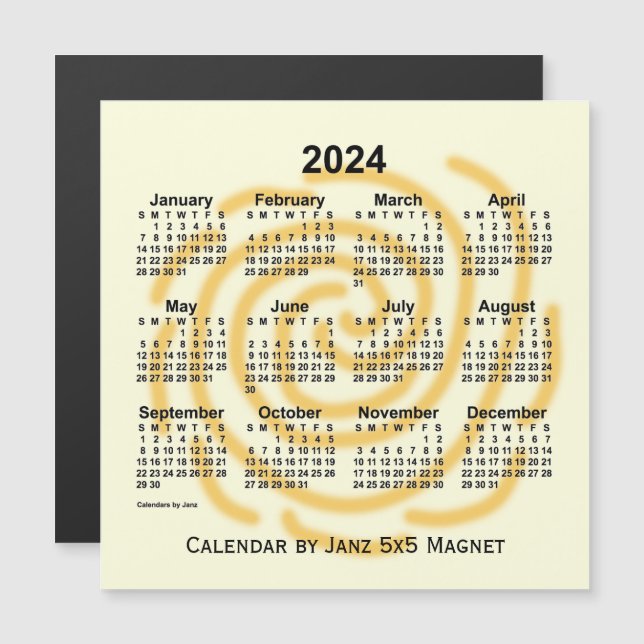 2024 - Sunny Days-kalender från Janz 5x5 Magnet (Fram/baksida)