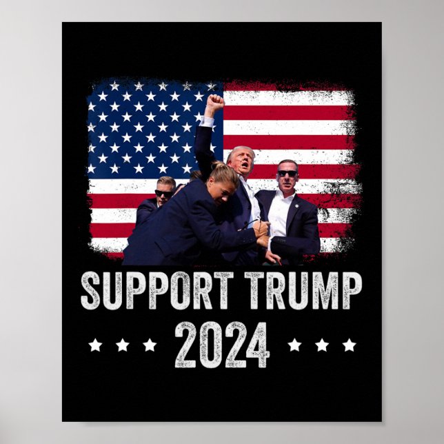 2024 - Support Trump - Pray for America Poster (Framsidan)