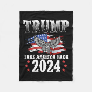 2024 Ta Amerika tillbaka amerikanska Flagga Trump Fleecefilt