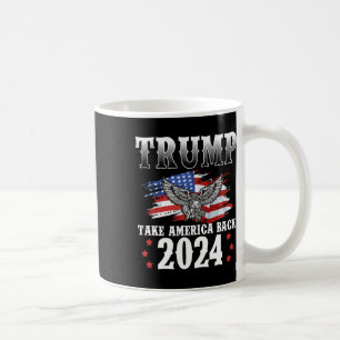2024 Ta Amerika tillbaka amerikanska Flagga Trump Kaffemugg