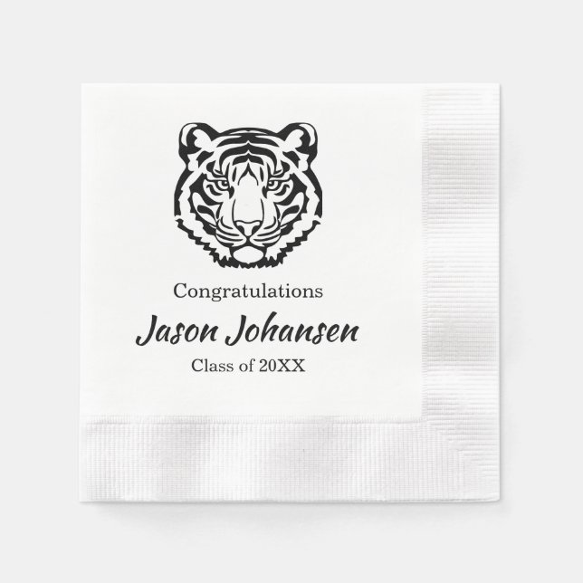 2024 Tiger Mascot Studenten Napkins High School Pappersservett (Framsidan)