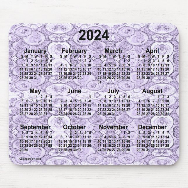 2024 Tiny Bubbles Lila Calendar av Janz Musmatta (Framsidan)