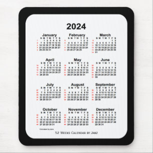 2024 Tone Black 52 Week-kalender från Janz Musmatta