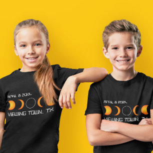 2024 Total Solar Eclipse Anpassningsbar Stad och S T Shirt